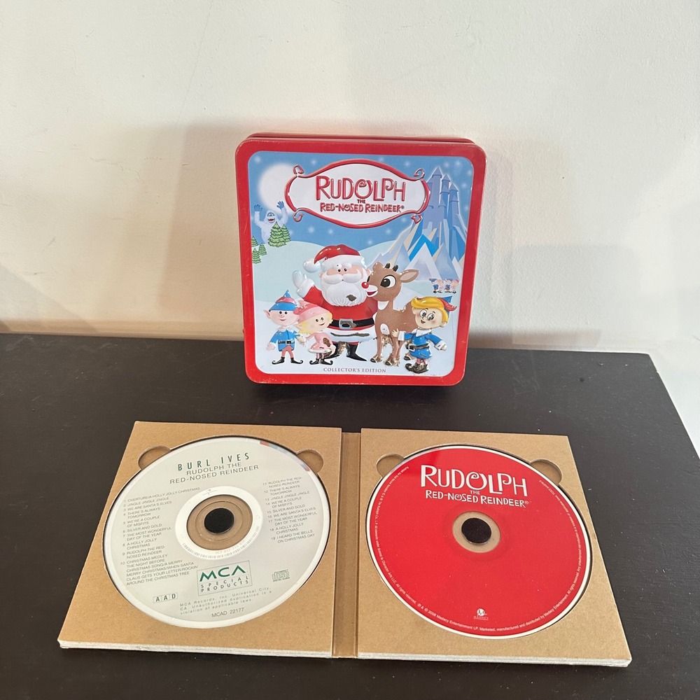 Rudolph the Red-Nosed Reindeer Collector's Edition 2 CD Tin Burl Ives Christmas